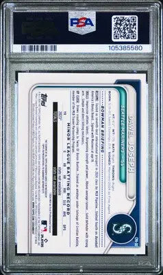 Dawel Joseph prospect autograph baseball card in protective case for 2024 Bowman Chrome Prospect Autographs