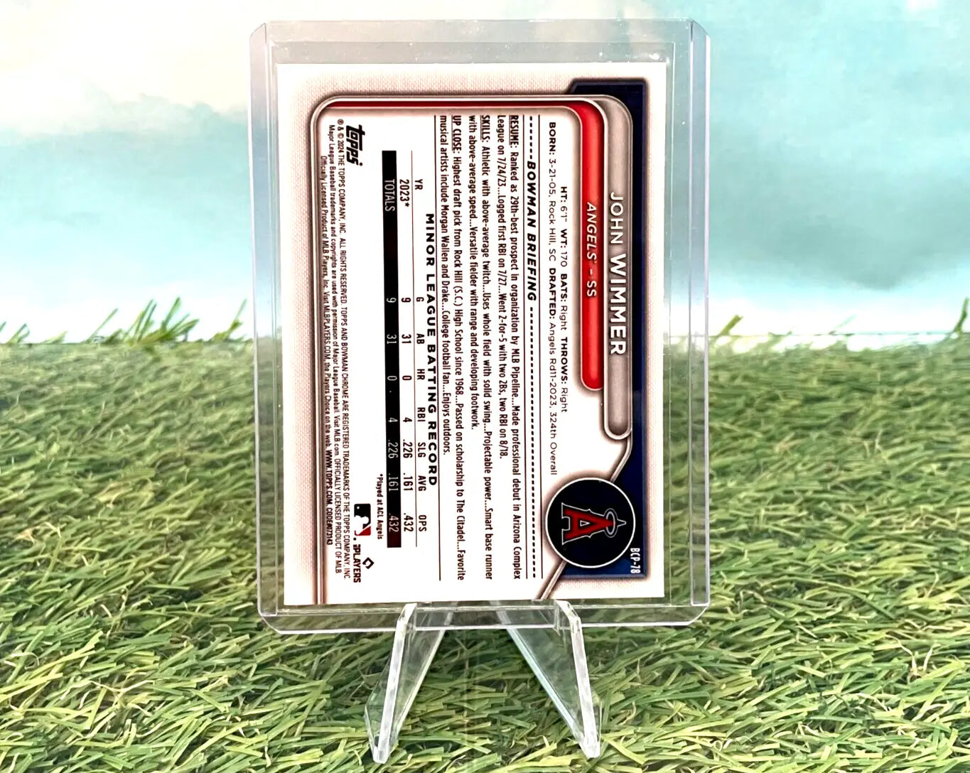 John Wimmer Bowman Chrome Prospects Mini-Diamond Refractor baseball card image