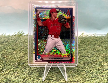 John Wimmer baseball card from 2024 Bowman Chrome Prospects Mini-Diamond Refractor