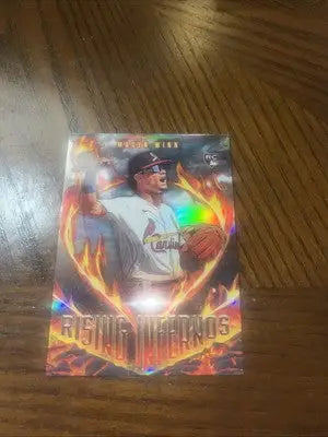 Nolan Gorman baseball card from 2024 Bowman Rising Infernos SSP trading card series