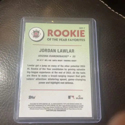 2024 Bowman Mega Box Jordan Lawler RC #ROY-7 Green Mojo Refractor AZ Dbacks card