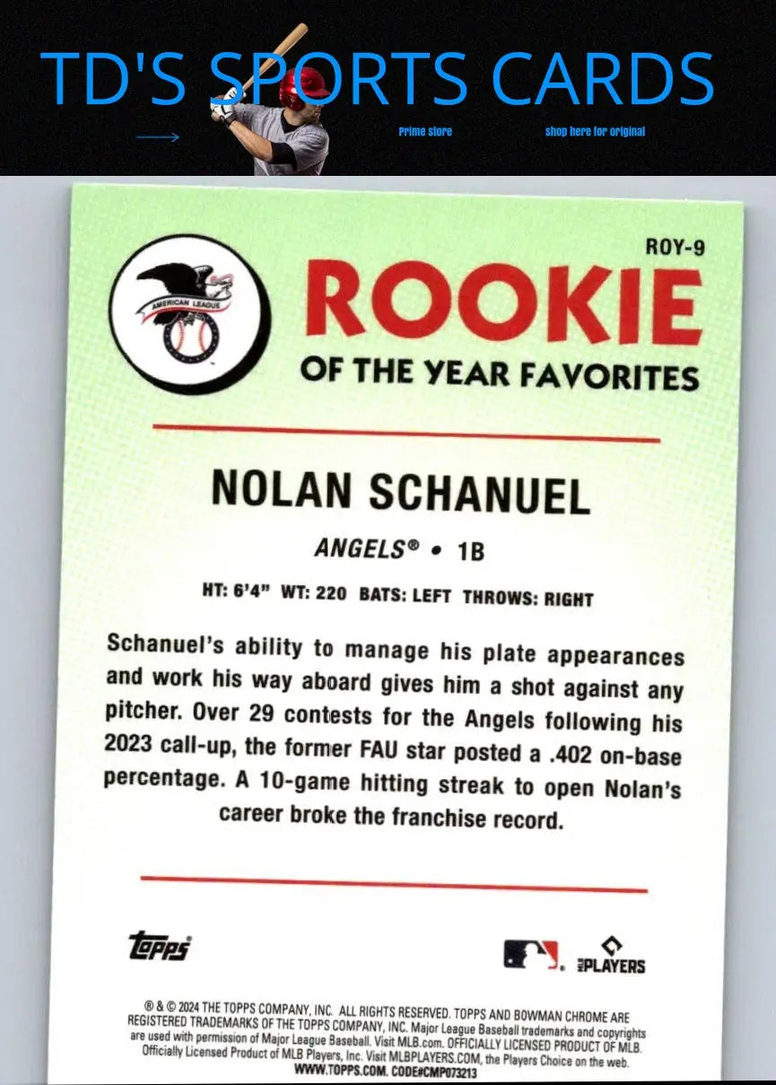Nolan Schanuel rookie card from 2024 Bowman Year Favorites product