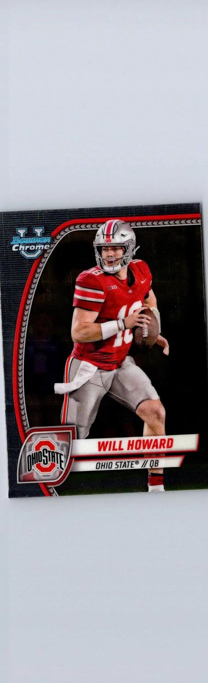 Will Howard football card from 2024 Bowman University Chrome #182 collectible set