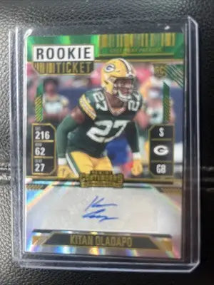 Green Bay Packers Kitan Oladapo rookie ticket auto football card from 2024 Contenders Football