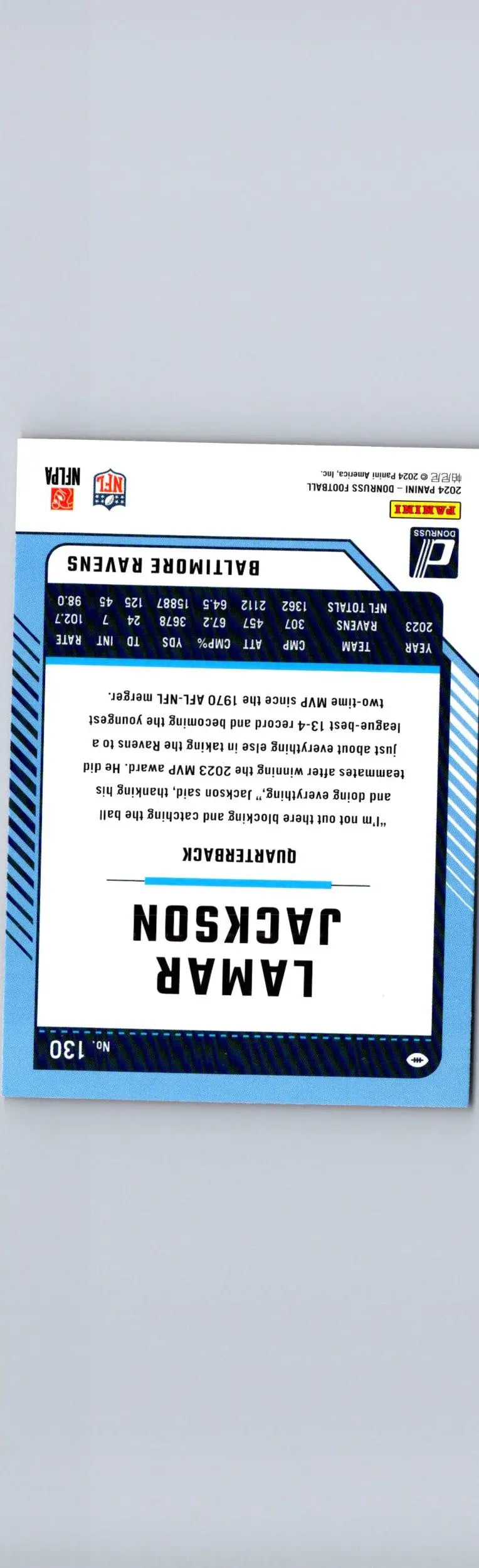 Lamar Jackson 2023 Donruss football trading card Lamar Jackson Press Proof Red