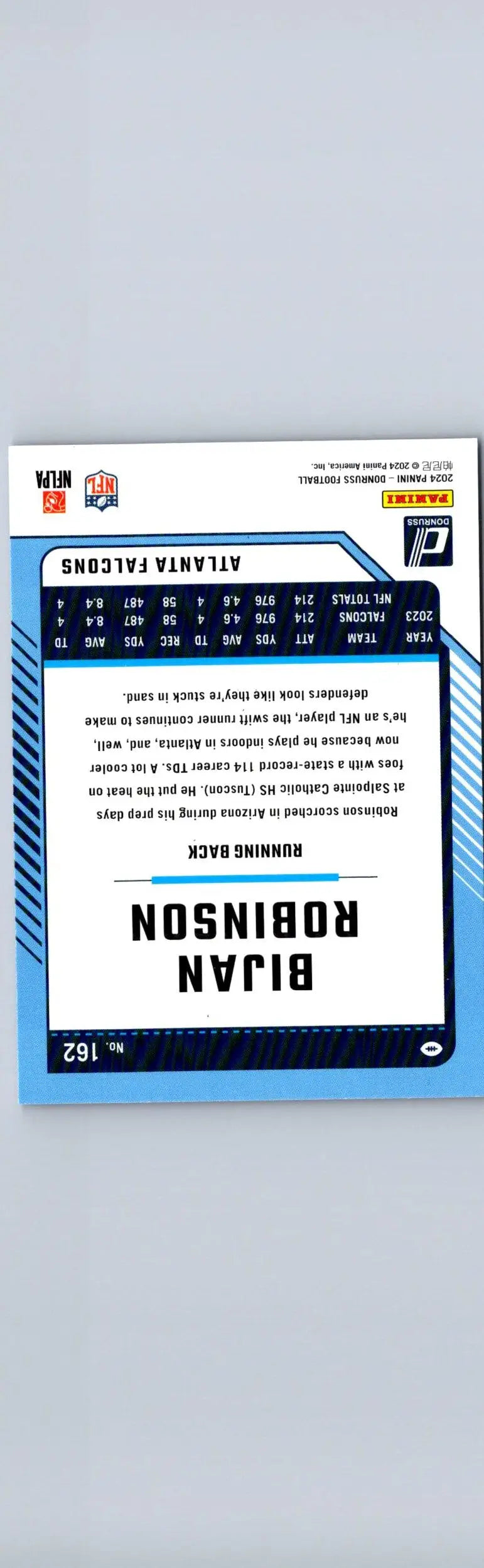 Bijan Robinson football card 2024 Donruss Press Proof Blue Robinson Press Proof