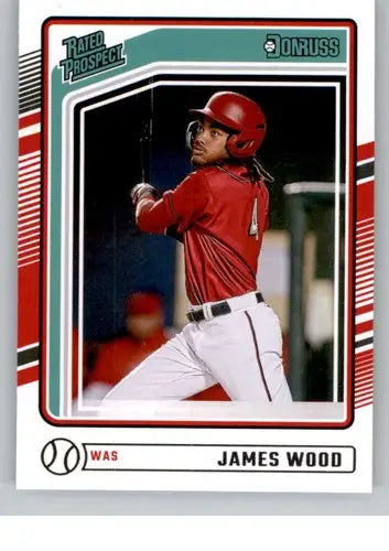 Original gloss James Wood baseball card from 2024 Donruss rated prospect series