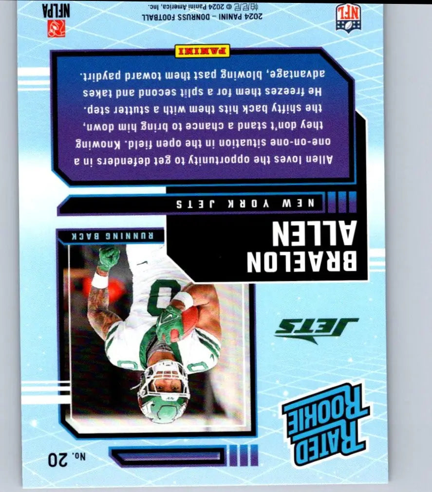 2024 Donruss Braelon Allen Rated Rookies Retro trading card featuring Braelon Allen rated rookie
