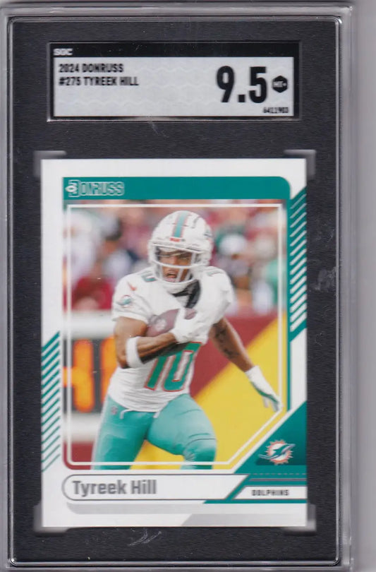 Graded Tyreek Hill football card 2024 Donruss SGC 9.5 Miami Dolphins