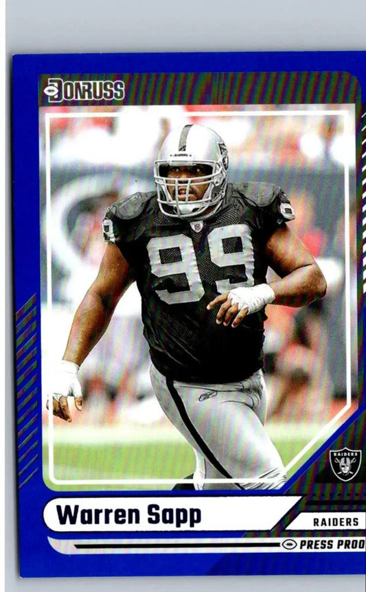 Warren Sapp football card 2024 Donruss #299 Warren Sapp Press Proof Blue