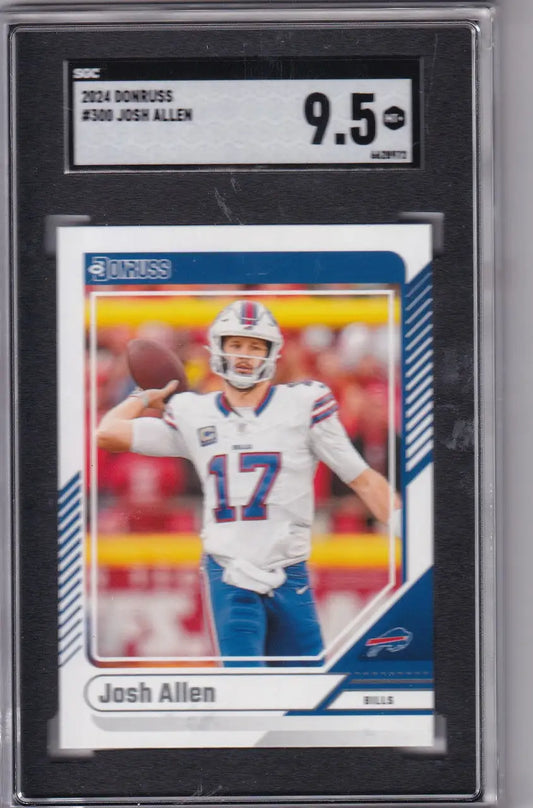 Graded Josh Allen football card 2024 Donruss #300 SGC 9.5 Buffalo Bills player