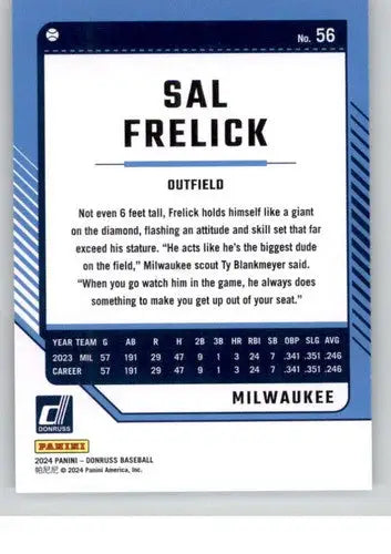 2024 Donruss #56 Sal Frelick NM-MT Brewers ID:74529 - Trading Cards