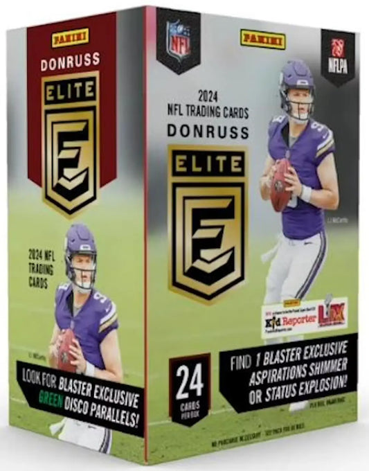 Donruss Elite NFL trading card box featuring Minnesota Vikings player in purple uniform