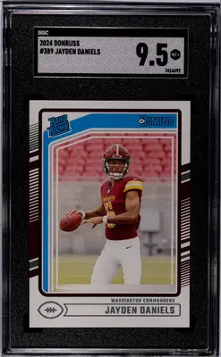 2024 Donruss Jayden Daniels #389 rookie football card graded 9.5 by SGC