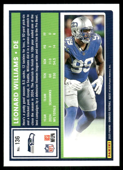 2024 Donruss Leonard Williams #136 Football - Trading Card