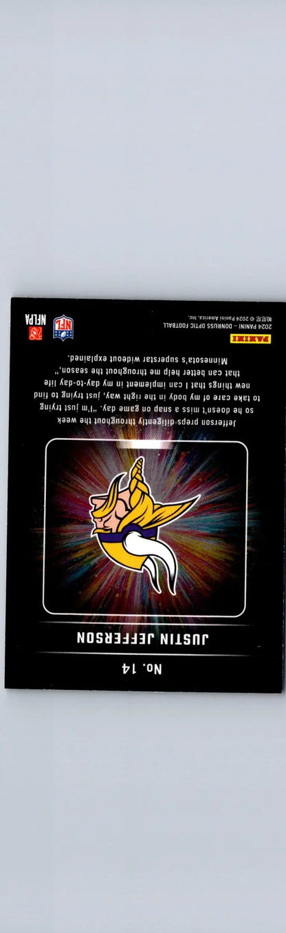 Justin Jefferson trading card from 2024 Donruss Optic Light It Up set