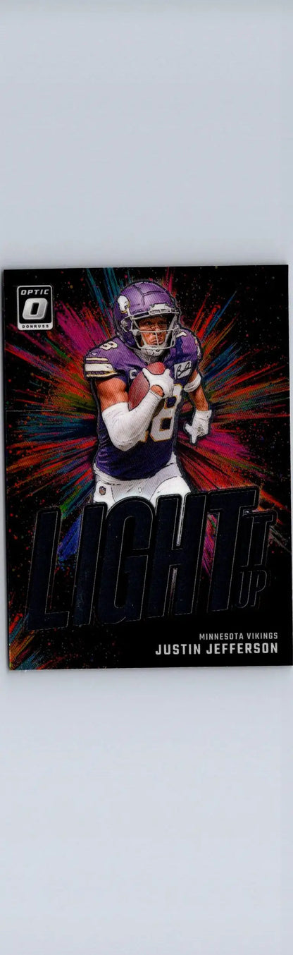 Justin Jefferson Light football card from 2024 Donruss Optic showcasing Justin Jefferson