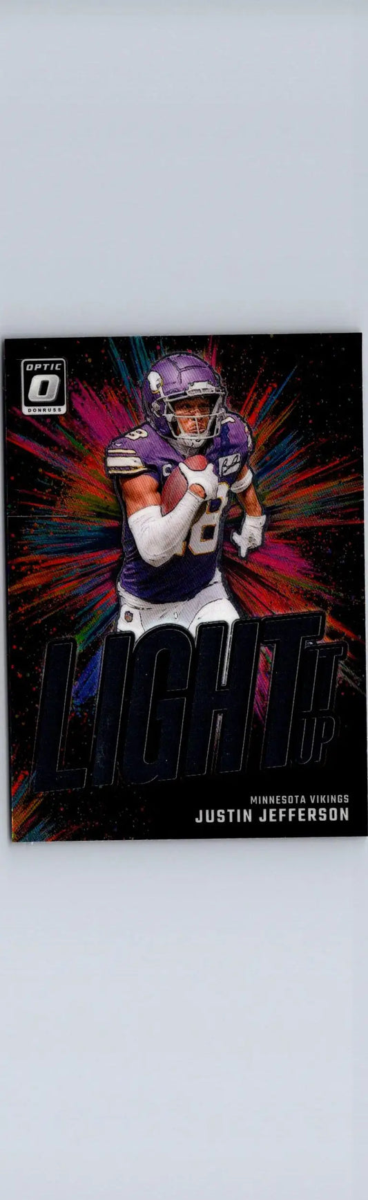 Justin Jefferson Light football card from 2024 Donruss Optic showcasing Justin Jefferson