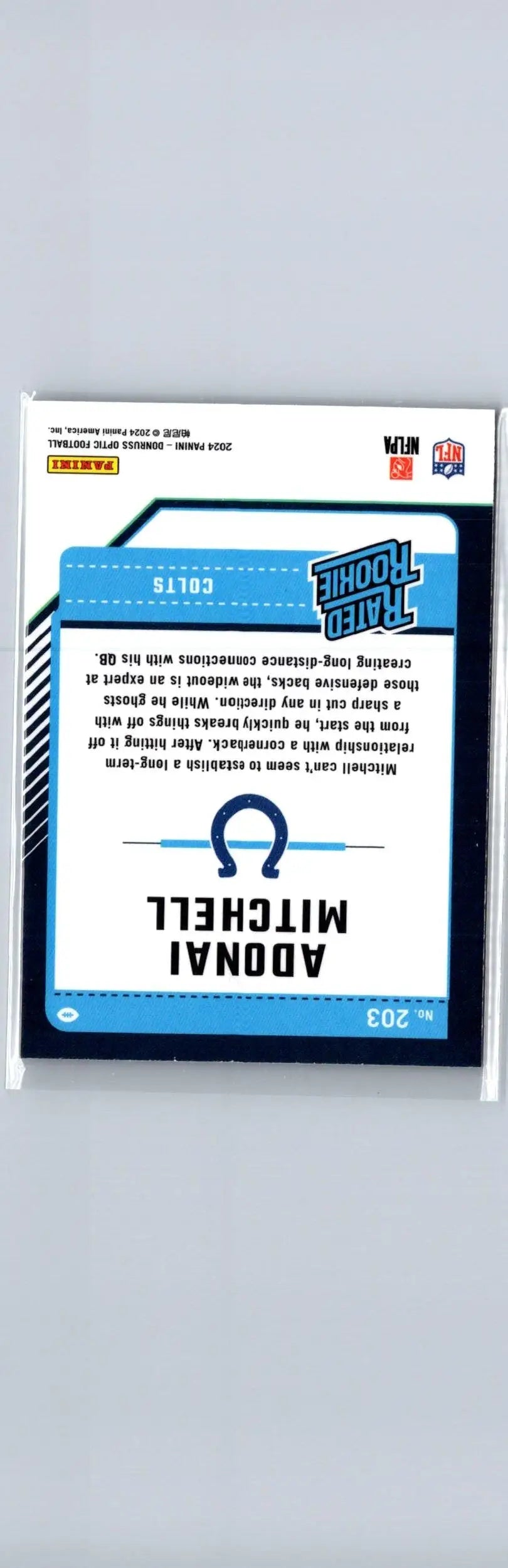 Adonai Mitchell football card from 2024 Donruss Optic series product image