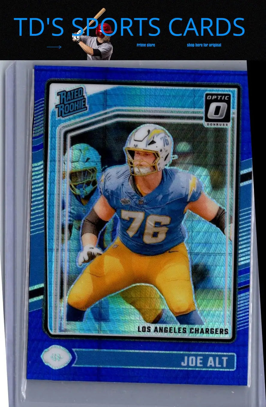 Joe Alt football card 2024 Donruss Optic #254 with Joe Alt Blue Hyper alt blue hyper