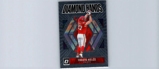 Travis Kelce football card from 2024 Donruss Optic Kelce Diamond Hands series