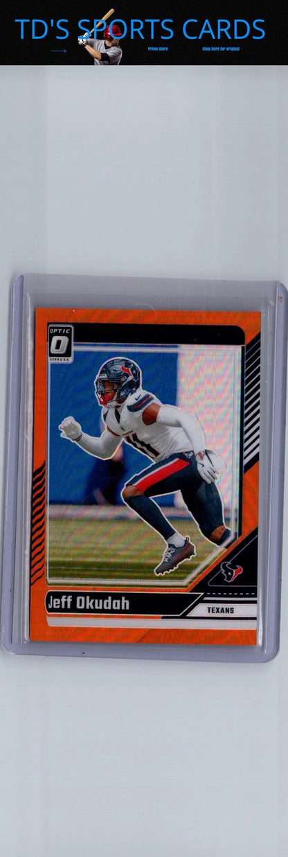 Jeff Okudah football card 2024 Donruss Optic Jeff Okudah Orange #/249