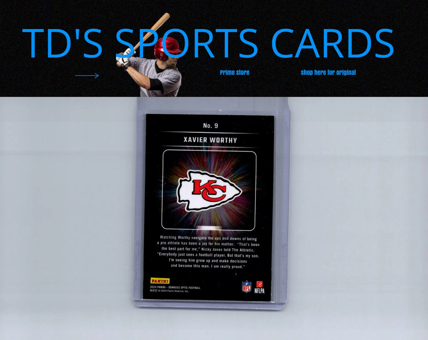 2024 Donruss Optic Xavier Worthy Light It Up football card featuring Xavier Worthy