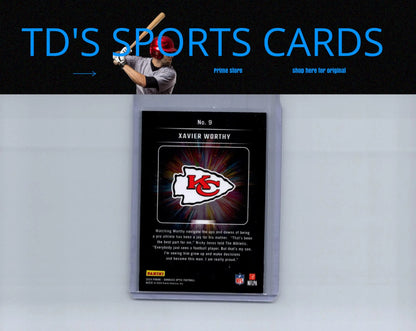 2024 Donruss Optic Xavier Worthy Light It Up football card featuring Xavier Worthy