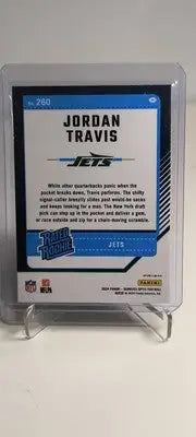Jordan Travis football card with holo silver prizm from 2024 Donruss Optic Jets