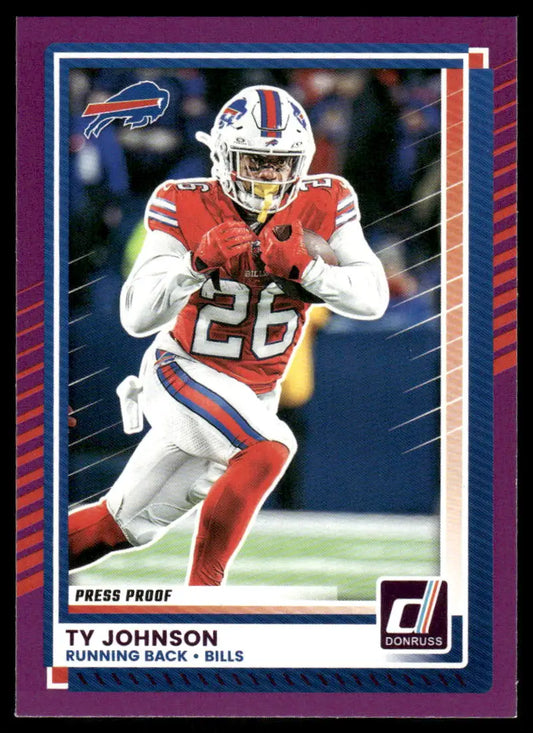2024 Donruss Press Proof Ty Johnson #140 Purple Football - Football Card