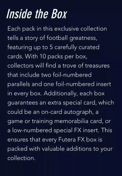 2024 Futera World Football FX Hobby Box with foil numbered trading cards