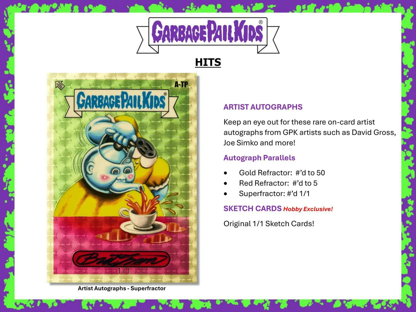 Hobby exclusive Garbage Pail Kids trading card from the Original Series in Topps 2024 Chrome Series 7 Hobby Box