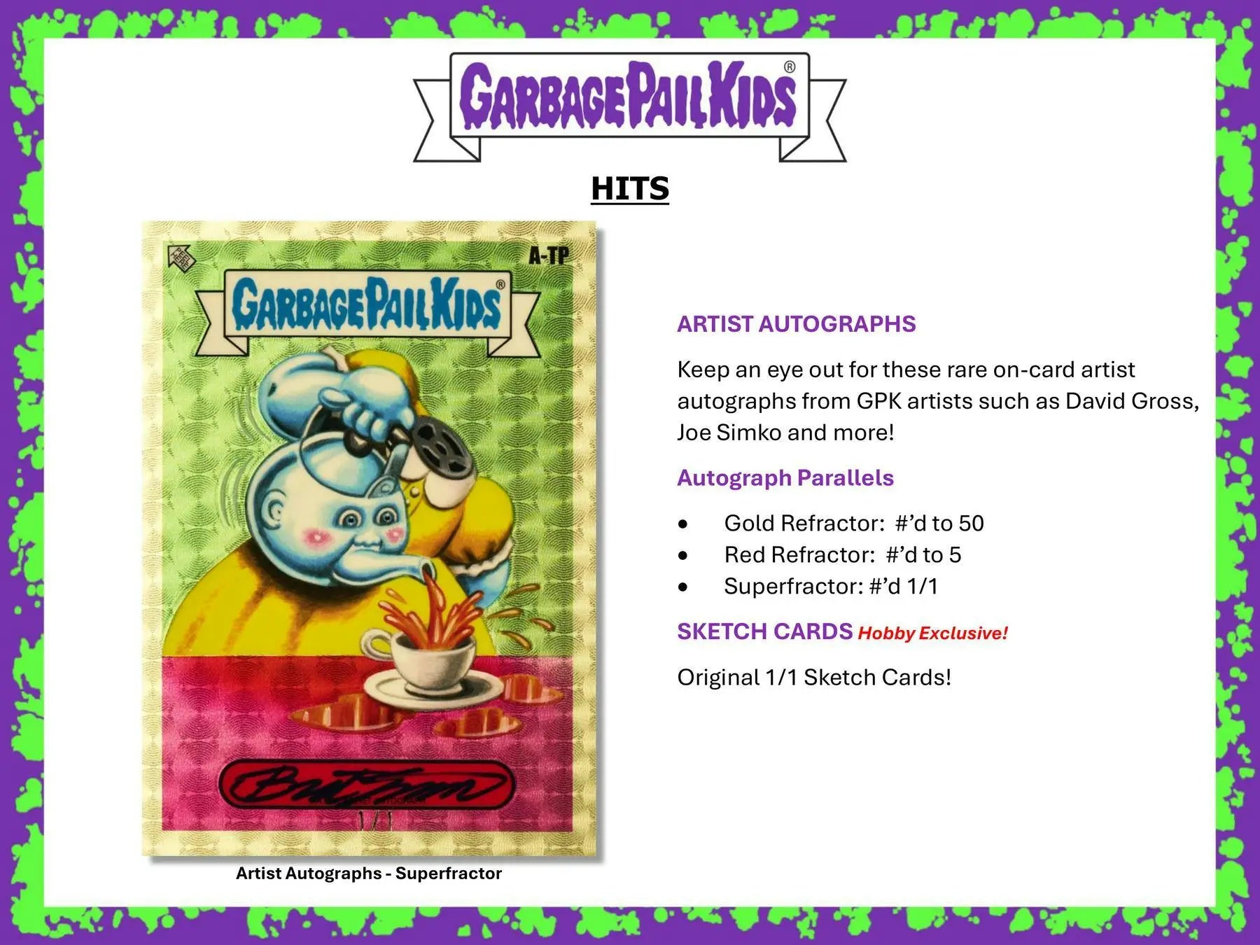Hobby exclusive Garbage Pail Kids trading card from the Original Series in Topps 2024 Chrome Series 7 Hobby Box