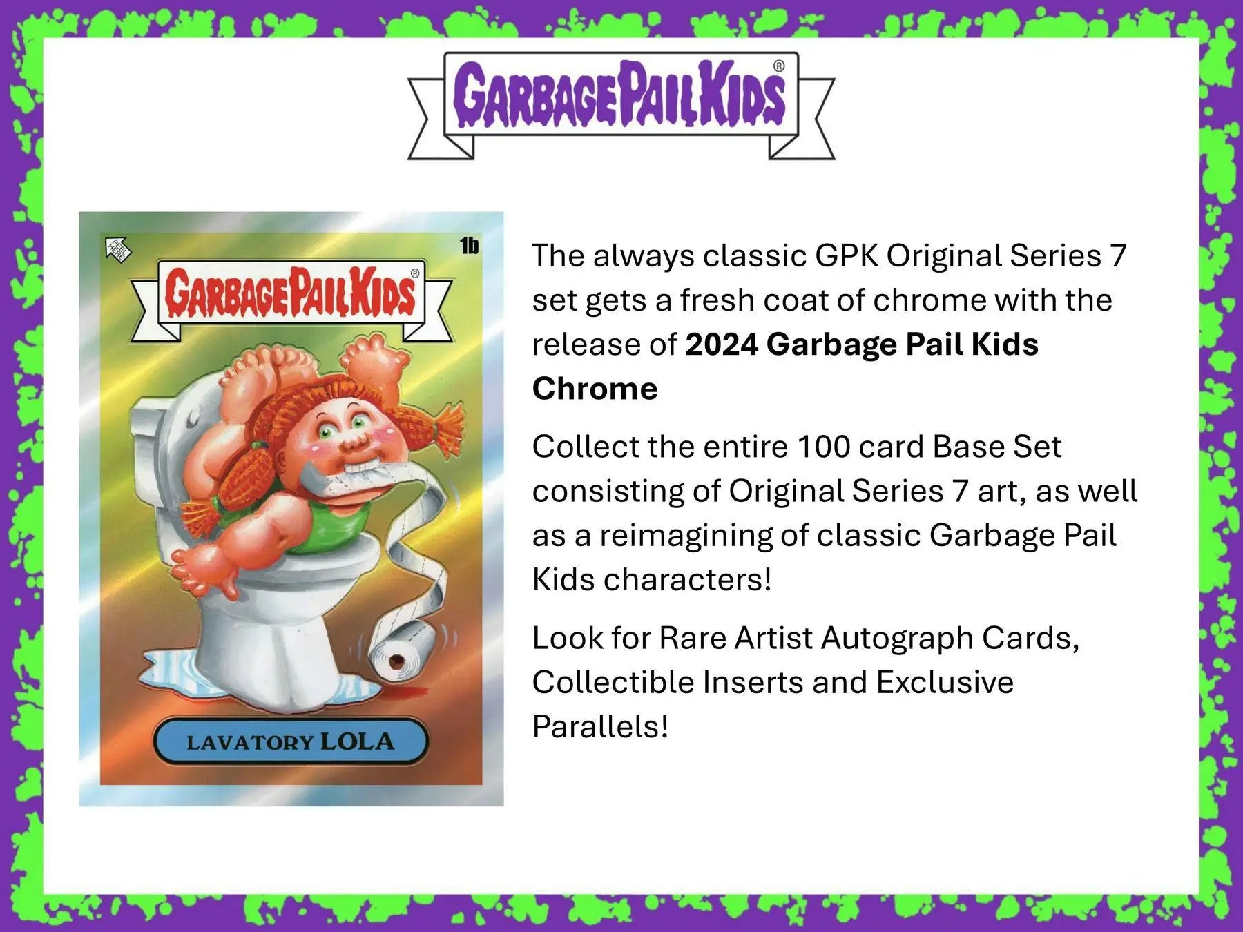 Garbage Pail Kids trading card from 2024 Chrome Series 7 hobby exclusive product