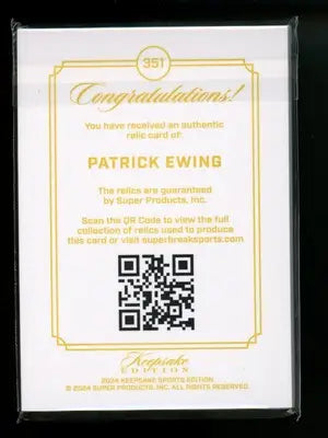 2024 Keepsake Edition Patrick Ewing #351 Relic 03/99 Basketball