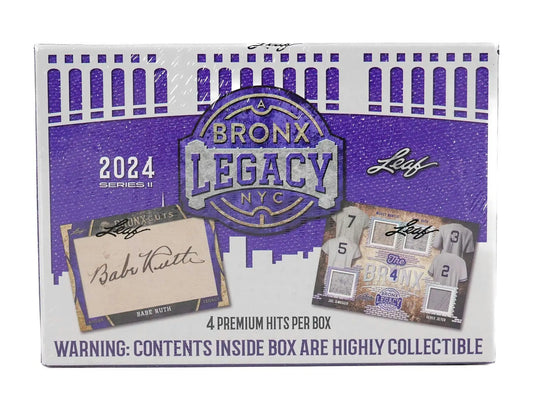 2024 Bronx Legacy NYC Baseball Card Box showcasing premium trading cards and collectibles