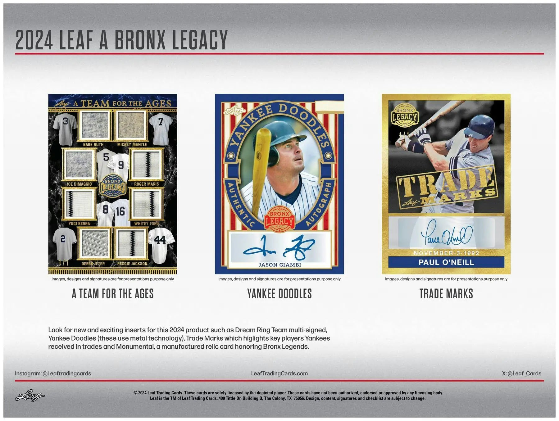 Baseball hobby box featuring 2024 Leaf A Bronx Legacy NYC Series 2 design