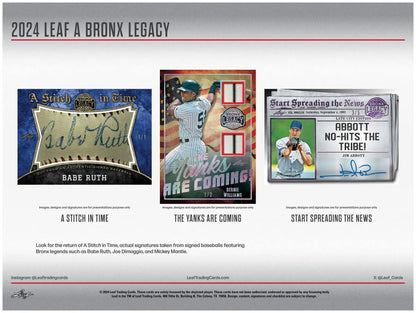 2024 Leaf A Bronx Legacy NYC Series 2 Baseball Hobby Box with Baseball Cards