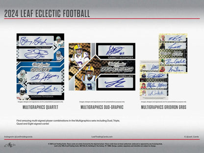 2024 Leaf Eclectic Football Hobby Box featuring eclectic football trading cards for collectors