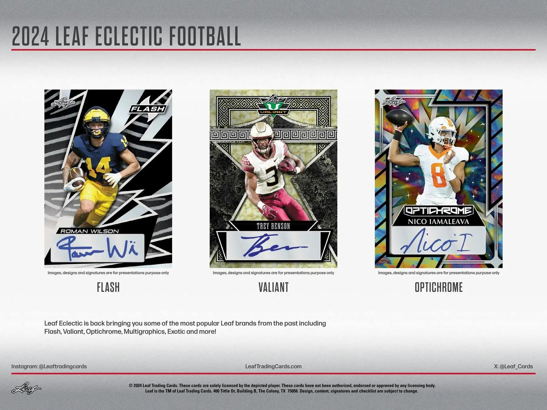 2024 Leaf Eclectic Football Hobby Box featuring collectible football trading cards