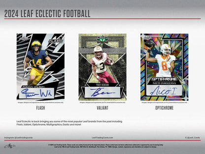 2024 Leaf Eclectic Football Hobby Box featuring collectible football trading cards