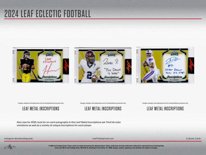 2024 Leaf Eclectic Football Jumbo Box showcasing vibrant Football trading cards