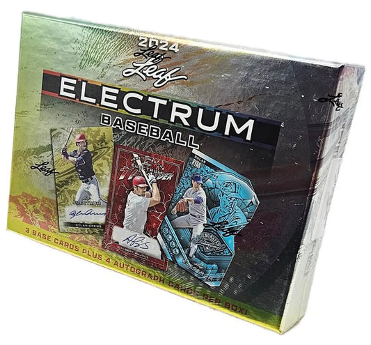 2024 Leaf Electrum Baseball Hobby Box featuring holographic design elements