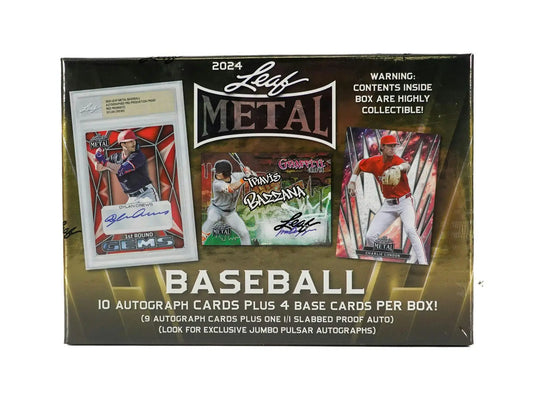 2024 Leaf Metal Baseball Jumbo Box showcasing Leaf Metal Baseball cards and collection