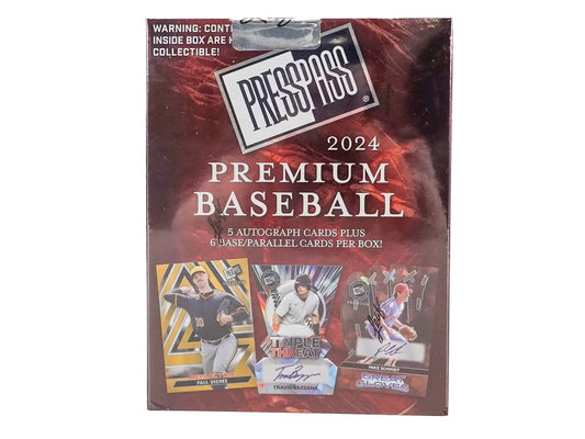 2024 Leaf Press Pass Premium Baseball Hobby Box with Press Pass Premium cards