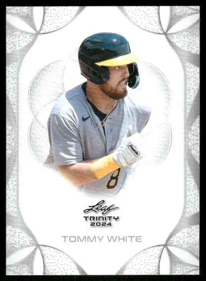 2024 Leaf Trinity Tommy White baseball card displayed in 2024 Leaf Trinity product