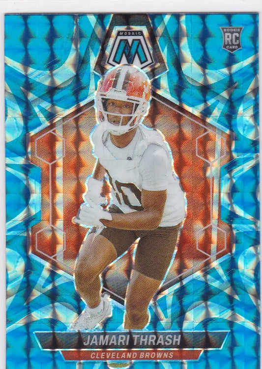 Jamari Thrash football card 2024 Mosaic #394 Reactive Blue RC Cleveland Browns