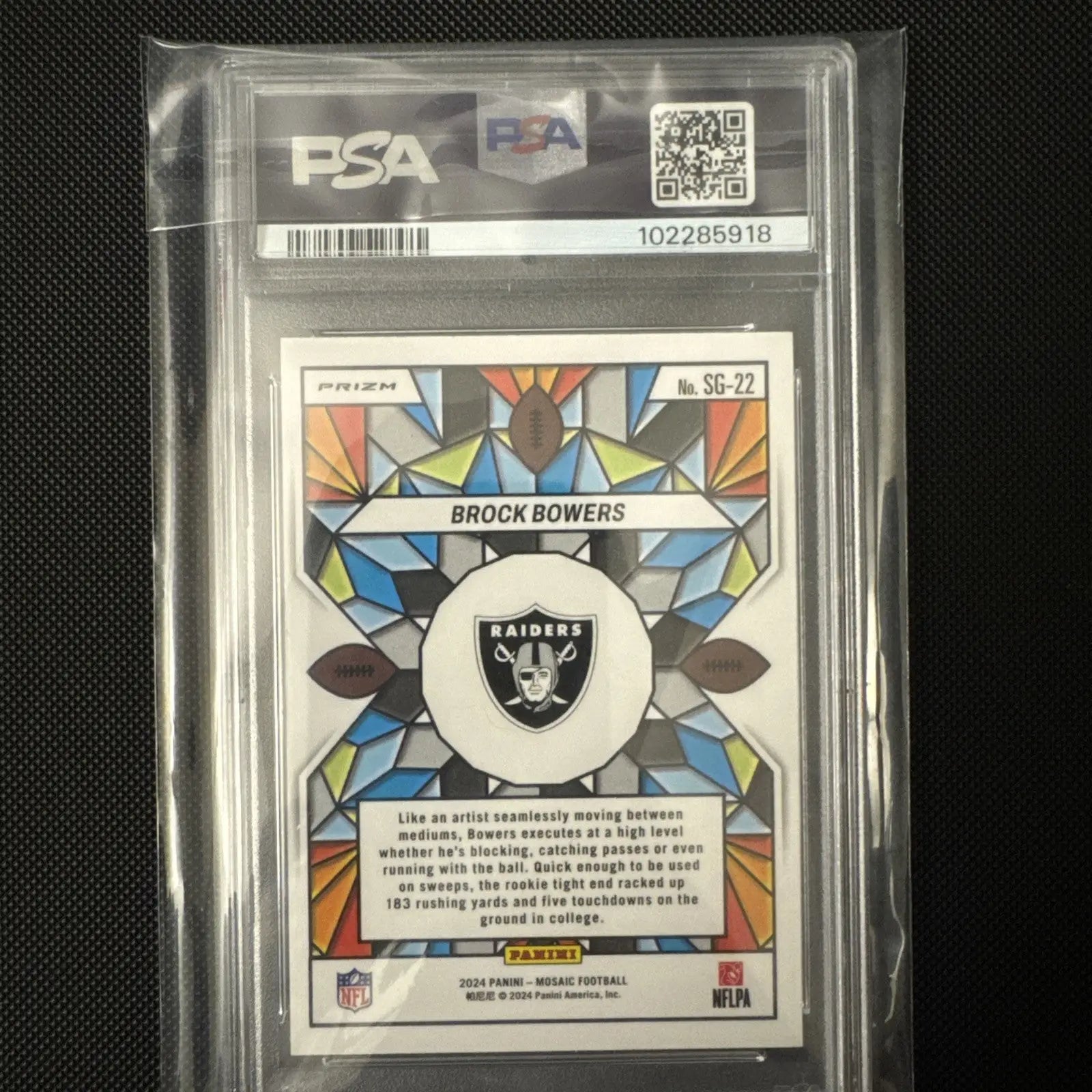 2024 Mosaic Brock Bowers Stained Glass PSA 9