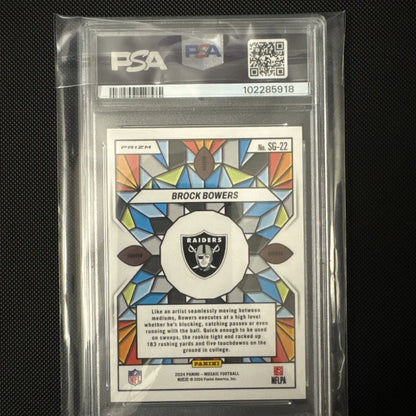 2024 Mosaic Brock Bowers Stained Glass PSA 9
