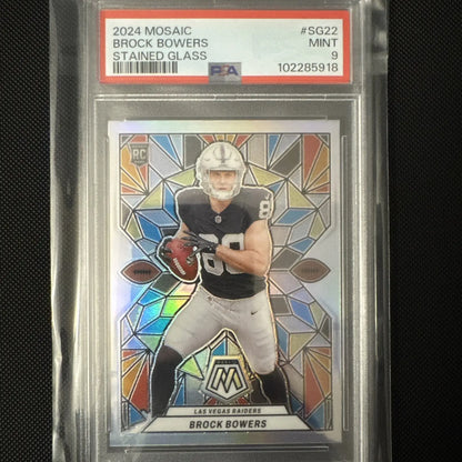 2024 Mosaic Brock Bowers Stained Glass PSA 9